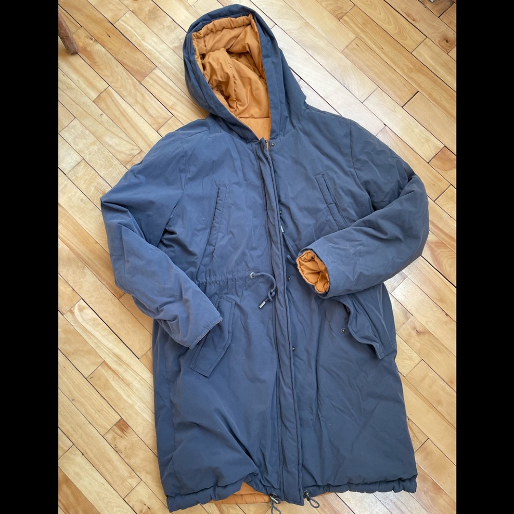 Aeropostale jacket reversible gray/mustard